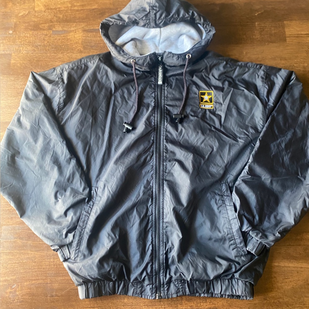 Small Vintage Army Oarsman Hooded Windbreaker Jacket Embroidered